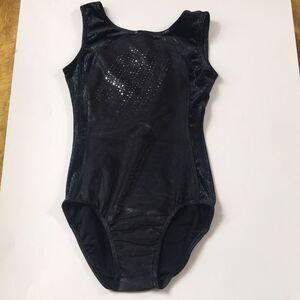JR GIRL BLACK LEOTARD VINTAGE SIZE 10/12